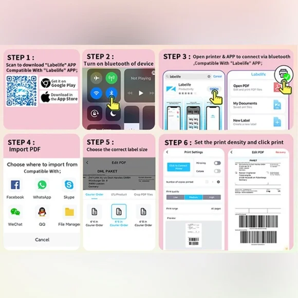 ASprink BT Thermal Label Printer w/ 4x6 Labels - Picture 11 of 12